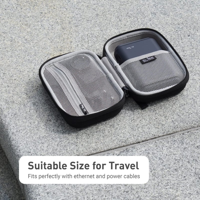 GL.iNet GL.iNet Gadget Organizer Case for Travel Routers GL-AXT1800/ MT3000/ SFT1200/ E750/ A1300, Chargers, Cables, and Accessories, Durable Pouch, Hand-Carry EVA Bag, Anti-Shock, Water Resistant (Black)  - Image 5