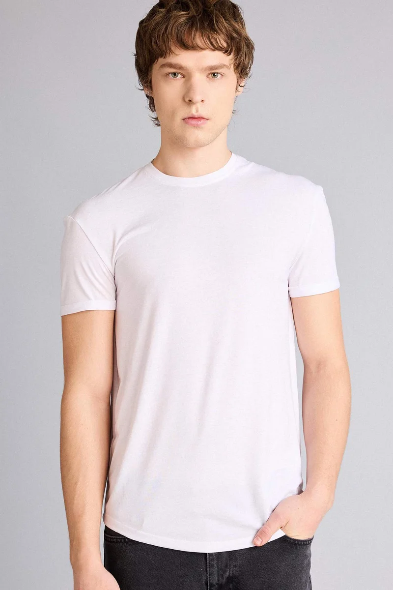 DeFacto Long Muscle Fit Crew Neck Short Sleeve T-Shirt