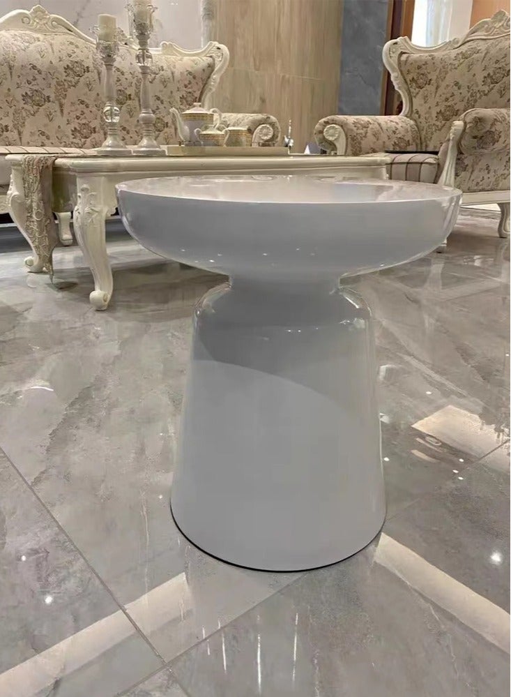 فاشون هوم الحديثة الفاخرة نمط القهوة الجدول جولة أريكة جانبية الجدول مع قاعدة معدنية مذهب الإطار ديكور المنزل أثاث منزلي مناسب لغرفة المعيشة غرفة نوم شرفة 40 × 45 سم (مجمعة بالكامل) - Image 2