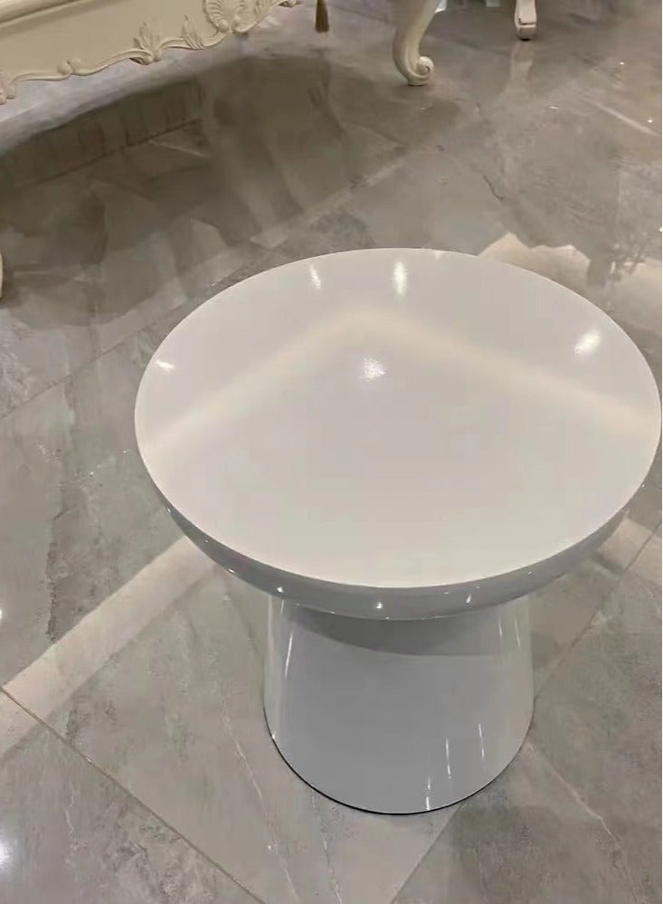 فاشون هوم الحديثة الفاخرة نمط القهوة الجدول جولة أريكة جانبية الجدول مع قاعدة معدنية مذهب الإطار ديكور المنزل أثاث منزلي مناسب لغرفة المعيشة غرفة نوم شرفة 40 × 45 سم (مجمعة بالكامل) - Image 3