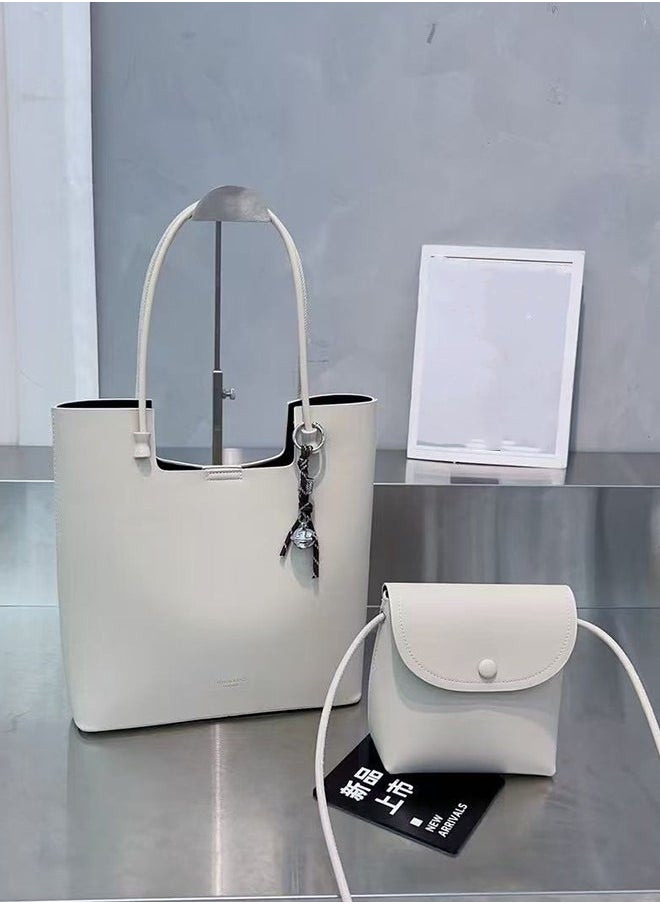 JCB CHIC Women PU Leather Tote Bag Hobo Bag and Clutch Versatile 2pcs Shoulder Bag and Handbag Set Shopping Satchel Bag,Versatile Soft Underarm Bag For Trave Work(296-Beige)  - Image 1