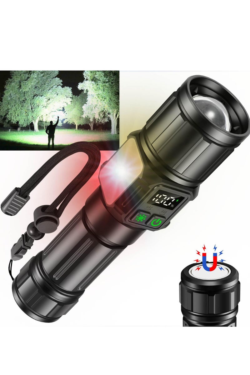Flashlights High Lumens, Rechargeable Flashlight 10000 Lumens with Magnetic, Bright Flash Light 9 Modes with 5000 mAh Battery, Tactical Flashlight for Camping, Hiking, Dog Walking - Image 1