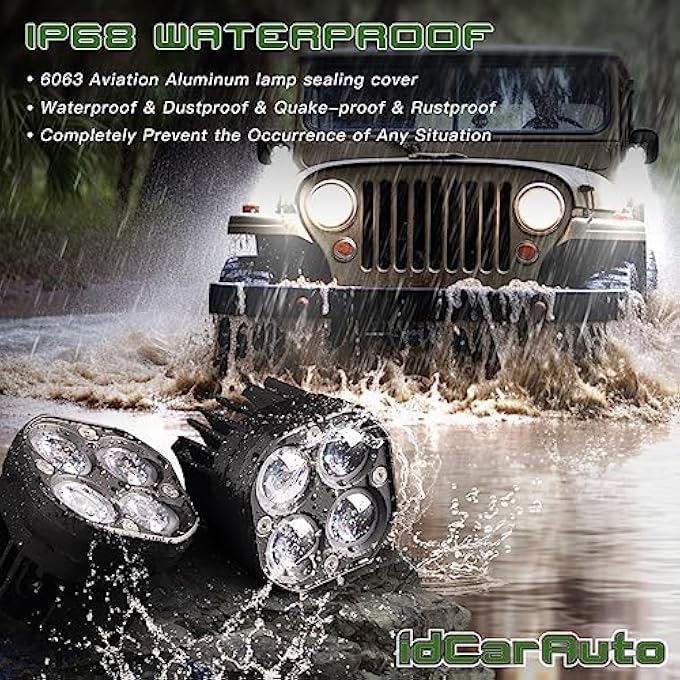 idCarAuto Led Pods Off Road Fog Lights White Amber Spot Beam Ditch Lights 2Pcs 40W For Jeep Truck Motorcycle Suv Atv Utv 4X4 Pickup - Image 5