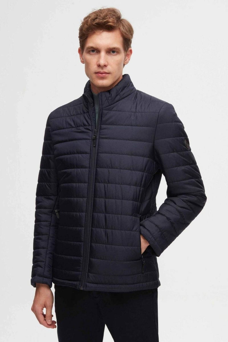 D'S DAMAT Ds Damat Slim Fit Navy Blue Windproof Fiber Filled Coat 3HF07ORT04262  - Image 1