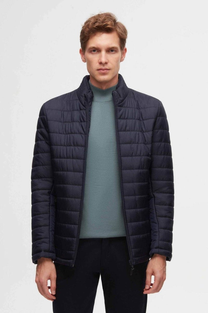 D'S DAMAT Ds Damat Slim Fit Navy Blue Windproof Fiber Filled Coat 3HF07ORT04262  - Image 2