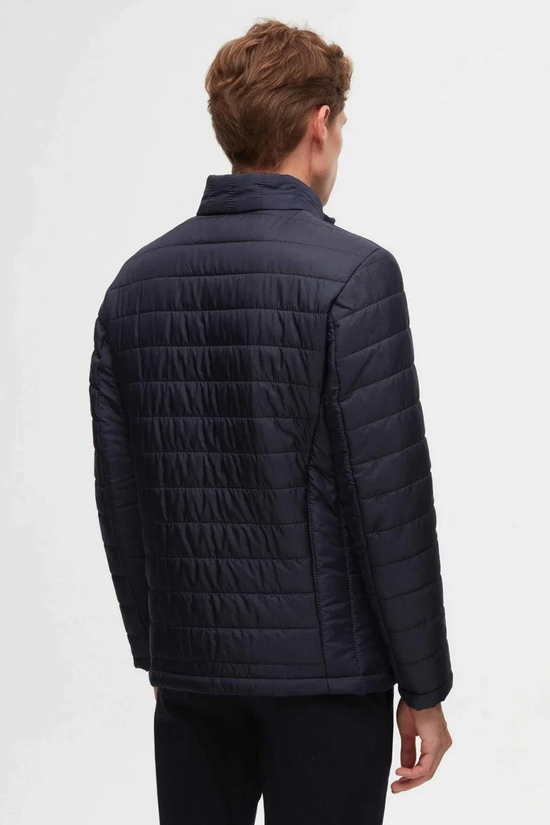 D'S DAMAT Ds Damat Slim Fit Navy Blue Windproof Fiber Filled Coat 3HF07ORT04262