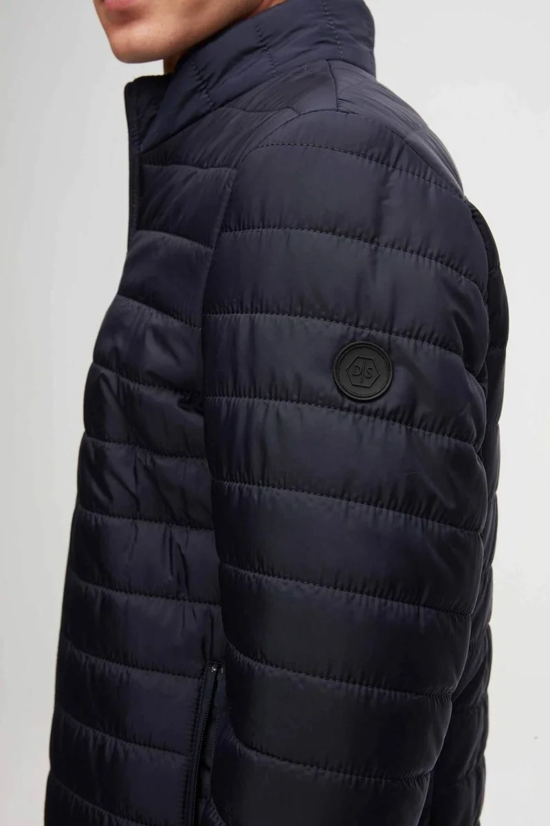 D'S DAMAT Ds Damat Slim Fit Navy Blue Windproof Fiber Filled Coat 3HF07ORT04262