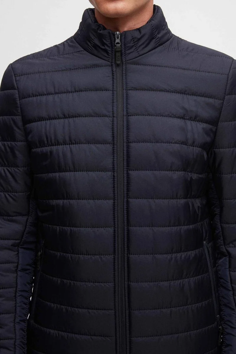 D'S DAMAT Ds Damat Slim Fit Navy Blue Windproof Fiber Filled Coat 3HF07ORT04262