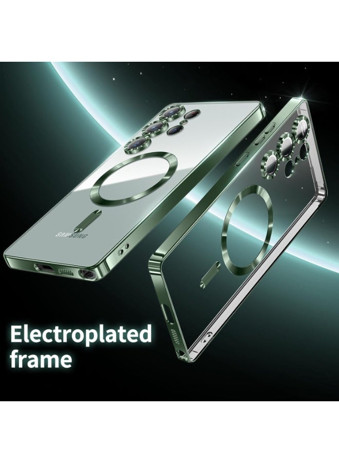 ACLIX Galaxy S25 Ultra Case, Magnetic Case [Compatible with Mag-safe] S25 Ultra Camera Lens Protector Slim Luxury Plating Transparent Shockproof Galaxy S25 Ultra 5G Cover 6.9 Inch (Green) - Image 3
