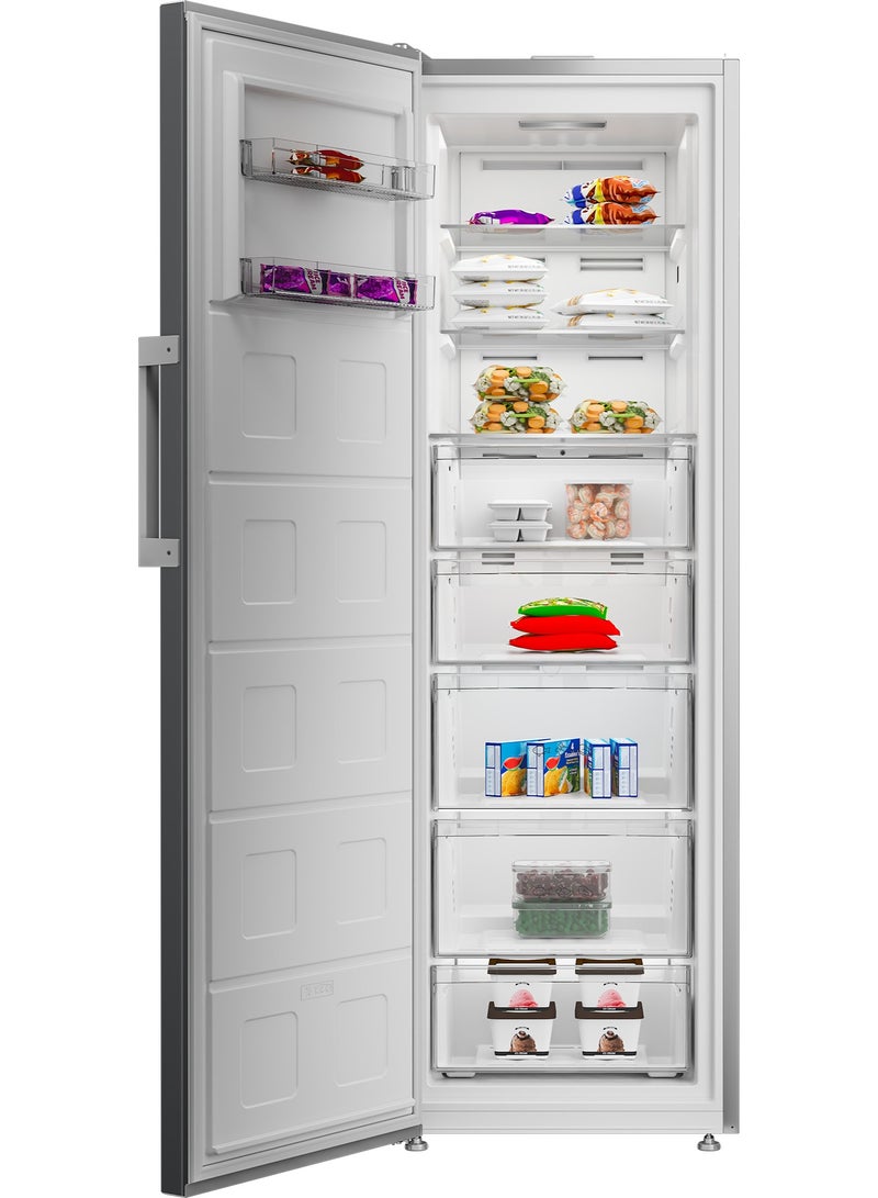 Ariston Freestanding Upright Freezer 286 L, No Frost Freezer, ProSmart Inverter Compressor, Quick Freeze, Electronic Touch Display, Reversible Door, Titanium Inox Finish - ARU60F6312XME 286 L 0.8 kW ARU60F6312XME Titanium Inox Finish - Image 2