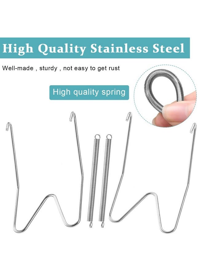 HASTHIP ® 12Pcs Invisible Wall Plate Hangers, Stainless Steel Dish Display Plate Metal Hangers, Spring Hook Holder With 12 Pieces Wall Hooks For Decorative Plates And Art (Silver, 6/8/10 Inch)  - Image 3