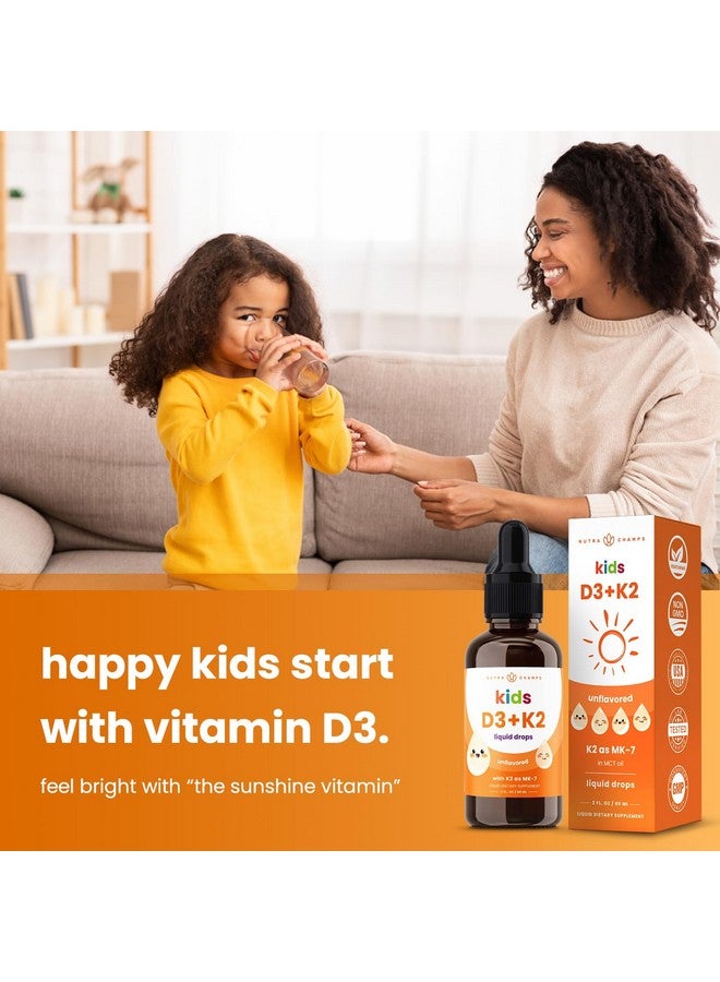 NutraChamps NutraChamps Kids Vitamin D 3 K2 Drops, Vitamin D3 & K2 MK-7, Liquid Vitamin D for Kids 1000 IU, Healthy Bones, Heart & Immune System, Sugar Free Supplement for Toddlers, 300 Servings - Image 2
