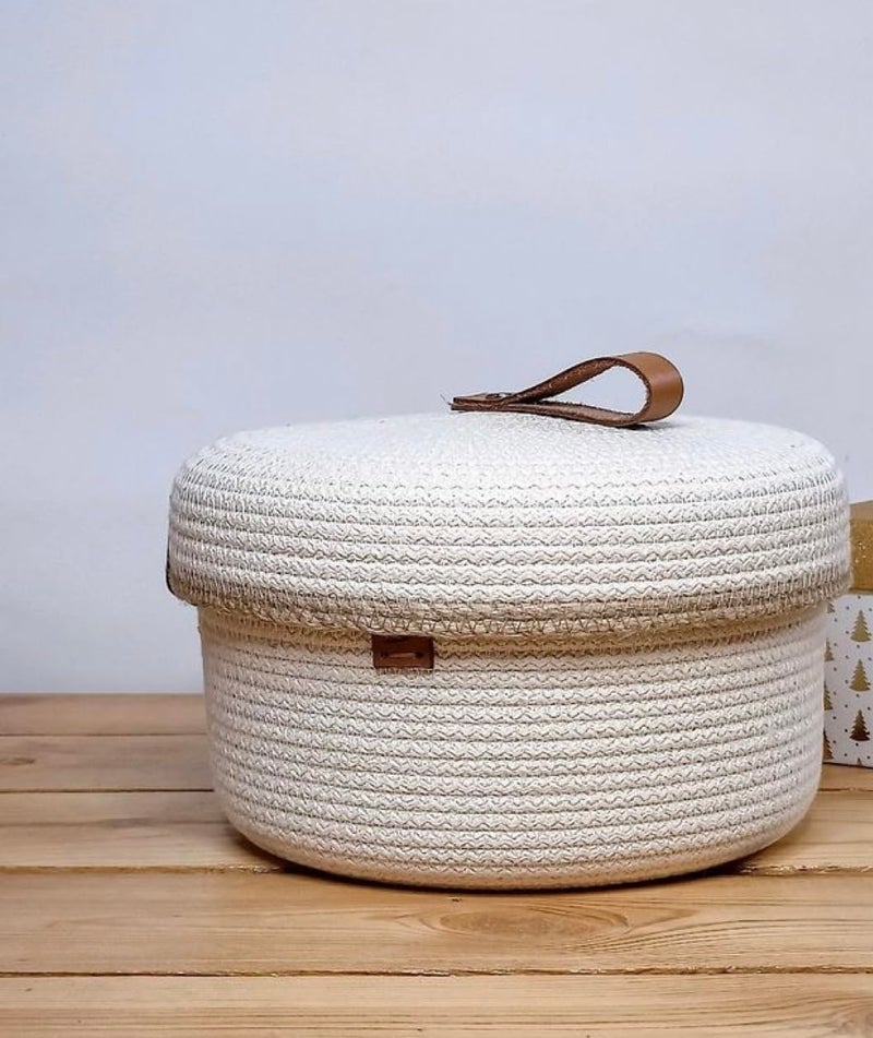 Woven It - Storage Basket With Lid,(10×25×10Cm) 6014 can be used in Kitchen, toilet, living room, dining room, kids room, bed room, indoor & outdoor.and