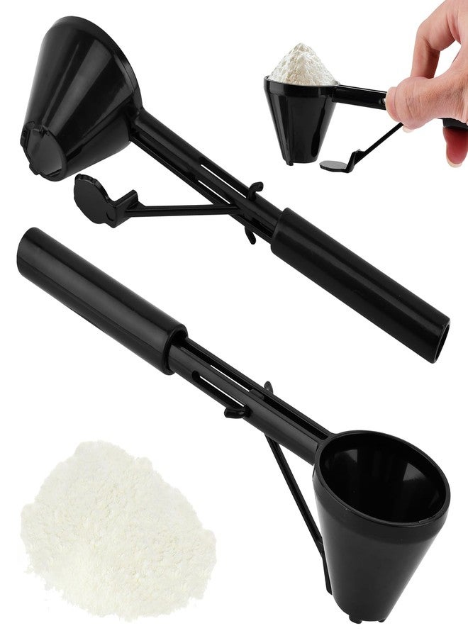 Restynic Funnel Scoop for Powder, 2 Pack Sliding Bottom Measuring Scoop, 0.35 oz (10 g) Capacity, Narrow Spout for Water Bottles and Shaker Cups, ABS, for Protein Powder Creatine Coffee Grounds - Image 2