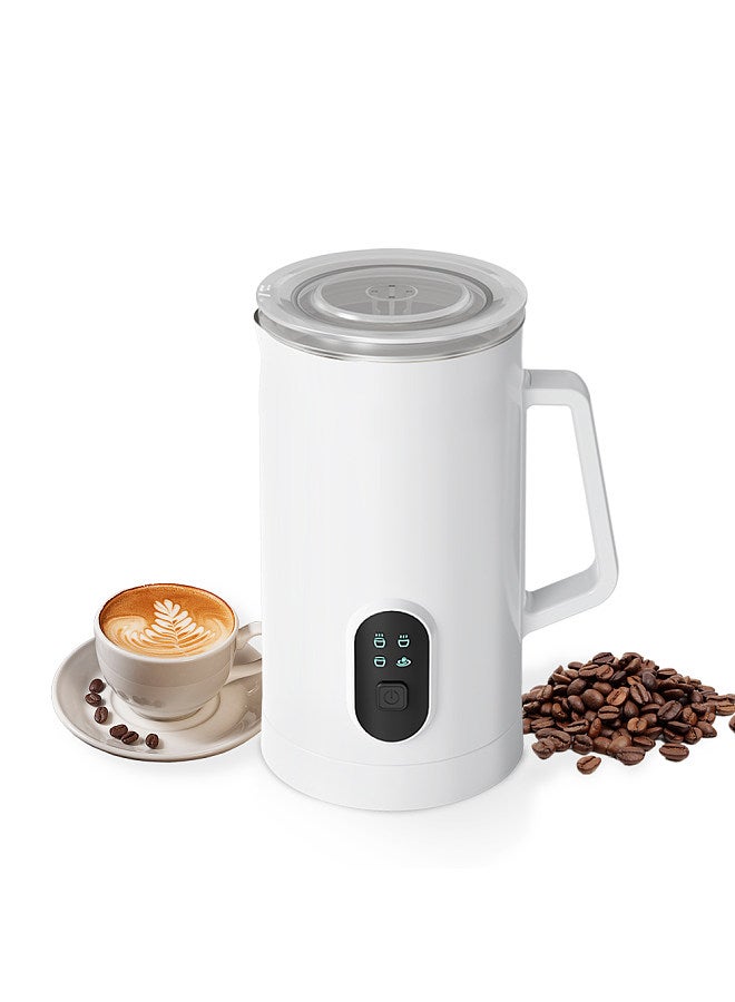 Electric Milk Frother 4-in-1 400W 580ml/19.61oz Hot and Cold Milk Foamer Silent Operation Anti Slip Stainless Steel Milk Steamer for Latte Cappuccinos Macchiato Hot Chocolate Milk  - Image 1
