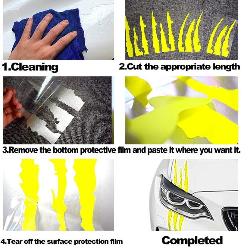 KeeForthewin شريط لاصق عاكس من KE-KE مقاوم للماء للأضواء الأمامية للسيارات (2 قطع، لون أصفر) - Image 5