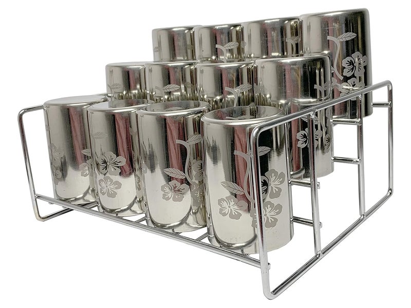 Gladnes Stainless Steel 3Tier Step Standing Rack Kitchen Storage Step Spices Bottle Holder For Storage Condiment Shelf Rack - Image 1