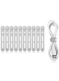 BenQuand 10pcs Silicone Cable Ties，Reusable Cord Silicone Straps， Multipurpose Elastic Cable Organizer for Bundling Fastening Earphone Phone Charger Office Home School  - Image 1