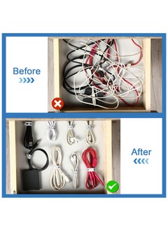 BenQuand 10pcs Silicone Cable Ties，Reusable Cord Silicone Straps， Multipurpose Elastic Cable Organizer for Bundling Fastening Earphone Phone Charger Office Home School  - Image 2