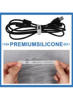 BenQuand 10pcs Silicone Cable Ties，Reusable Cord Silicone Straps， Multipurpose Elastic Cable Organizer for Bundling Fastening Earphone Phone Charger Office Home School  - Image 5