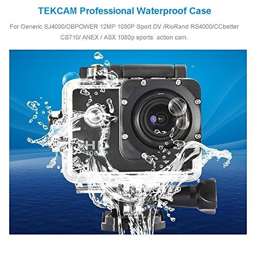 TEKCAM Action Camera Waterproof Case Compatible with AKASO EK7000/Xilecam X2R/Jadfezy/TIMNUT/Pro Xtreme/Dragon Touch Vision 3 YF/Cecosy, Action Camera Underwater Diving Shell - Image 5