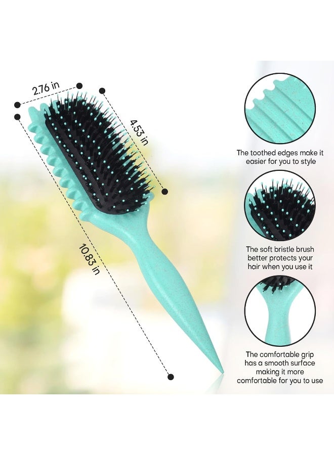 MOMENT Curl Defining Hair Brush, Flash Boar Bristle Styling Brush for Curly Hair, Shaping & Defining Curls for Women, Blue - Image 2