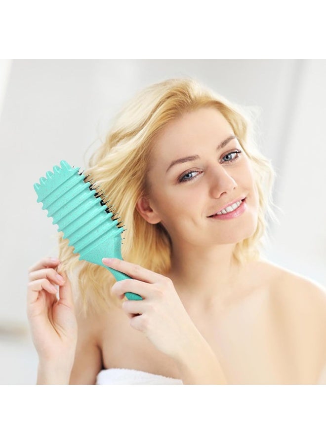 MOMENT Curl Defining Hair Brush, Flash Boar Bristle Styling Brush for Curly Hair, Shaping & Defining Curls for Women, Blue - Image 3