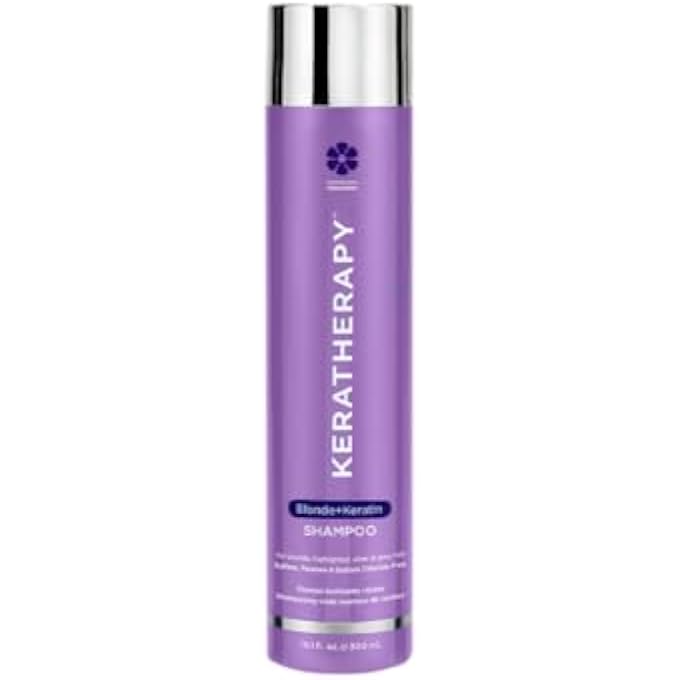 KERATHERAPY Keratin Infused Totally Blonde Violet Toning Shampoo, 10.1 fl. oz., 300 ml - Violet Shampoo for Blonde Color Treated Hair, Brassy, Silver, & Highlighted - Sulfate & Paraben Free