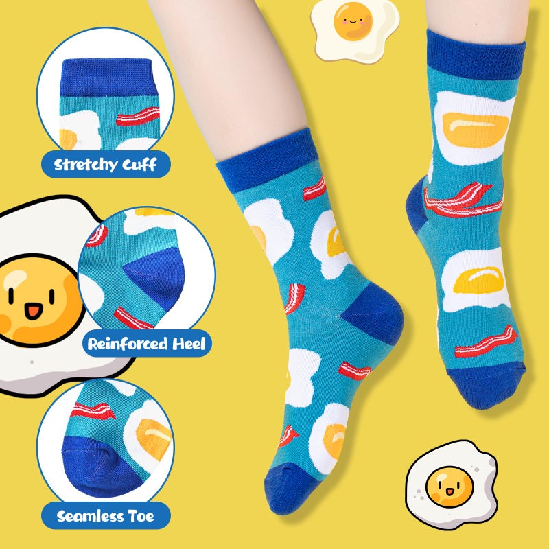 BISOUSOX Crazy Socks for Kids Boys Socks 10-12 Years Old Silly Funny School Dress 6-8 Fun Pizza Sock Birthday Christmas Gift - Image 5