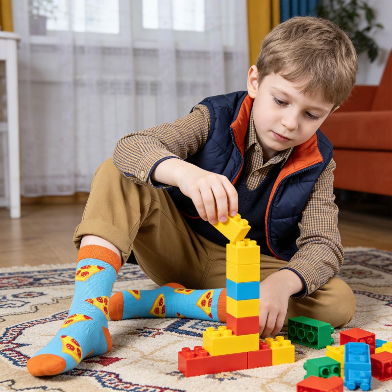 BISOUSOX Crazy Socks for Kids Boys Socks 10-12 Years Old Silly Funny School Dress 6-8 Fun Pizza Sock Birthday Christmas Gift - Image 3