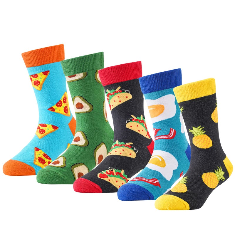 BISOUSOX Crazy Socks for Kids Boys Socks 10-12 Years Old Silly Funny School Dress 6-8 Fun Pizza Sock Birthday Christmas Gift - Image 1