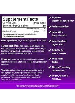 NBL Natural Forskolin Extract 500mg, Metabolism Booster, Cardiovascular, 120 Capsules  - Image 5