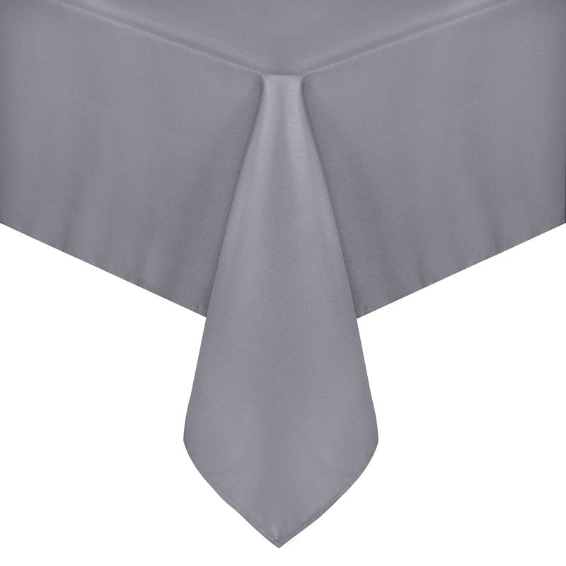 sancua Square Tablecloth  70 x 70 Inch  Water Resistant Spill Proof Washable Polyester Table Cloth Decorative Fabric Table Cover for Dining Tables Buffet Parties and Camping Light Grey