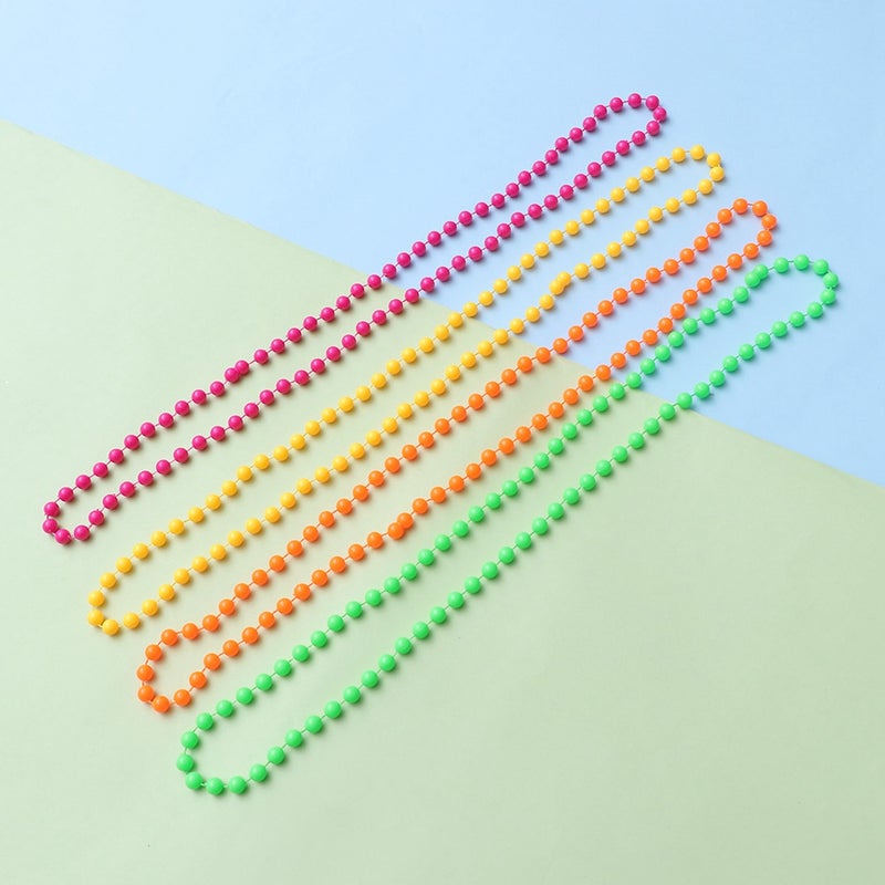 2pcs 80's Neon Necklace Bracelets Fingerless Fishnet Gloves Leg Sleeves for 80's Party (Light Green) - Image 3