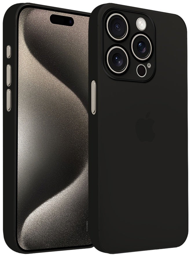 Ultra Thin Case for iPhone 15 Pro Max with 0.3mm Matte Case Cover Air Skin Series Feather-Light Frosted Protective Back Cover - Black - Image 2