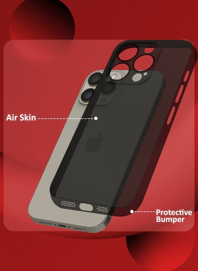 Ultra Thin Case for iPhone 15 Pro Max with 0.3mm Matte Case Cover Air Skin Series Feather-Light Frosted Protective Back Cover - Black - Image 4