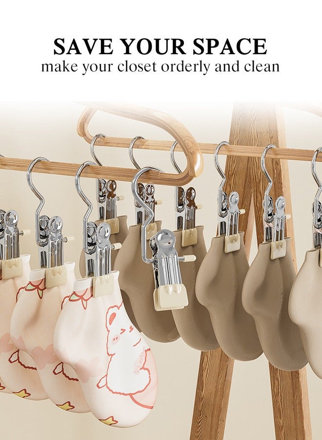20 Pieces Boot Hanger for Closet, Laundry Hooks with Clips, Boot Holder, Hanging Clips, Portable Multifunctional Hangers Single Clip Space Saving for Jeans, Hats, Tall Boots, Towels（Beige） - Image 4