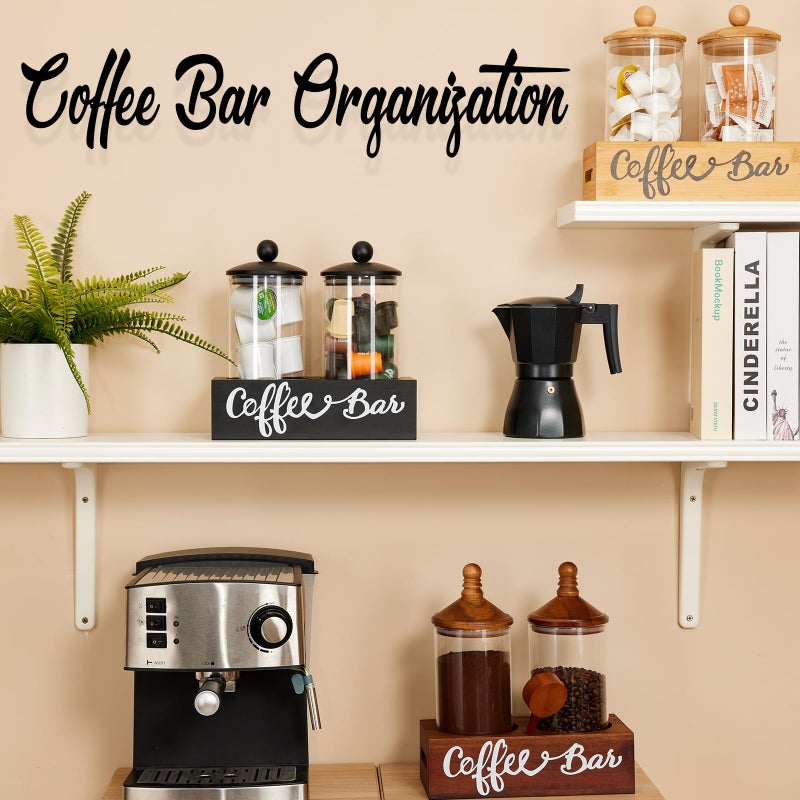 Yangbaga Glass Sugar Coffee Canister for Ground Coffee,2Ã—55OZ Coffee Containers with Handle Shelf Coffee Bar Station Accessories Organizer Decor,Food Storage Jars with Iron Scoop for Kitchen - Image 5
