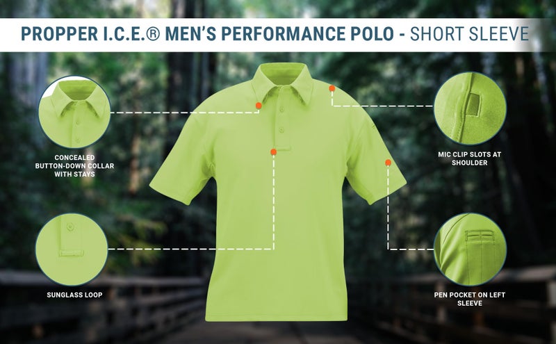 Propper Men's I.c.e Performance Polo-Short Sleeve, Hi-Viz Yellow, Small - Image 5