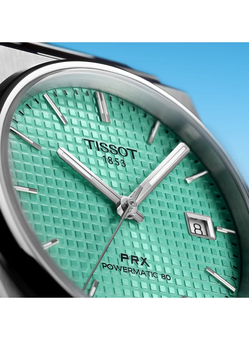 TISSOT PRX Men’s Swiss Made Powermatic Silver Stainless Steel Light Green Dial 40mm Watch T137.407.11.091.01 - Image 2