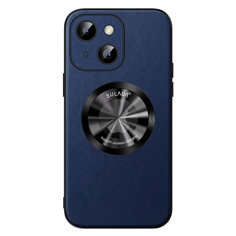 HuHa Protective Cover For iPhone 14 Plus SULADA Microfiber Leather MagSafe Magnetic Phone Case(Blue) - Image 1