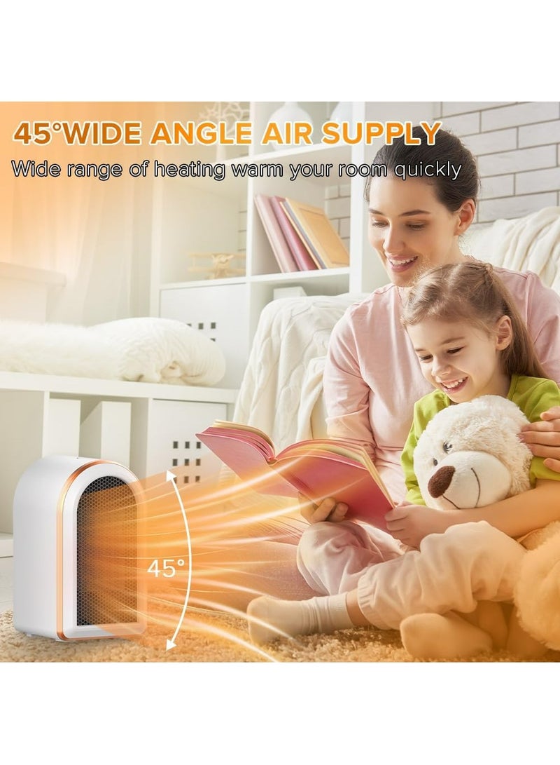 Joyelink Electric Fan Heater,Electric Heater,Compact Small Warmer, Thermostat Fast Heating Ultra Quiet Small Safe Space Heater for Office Home Room - Image 4