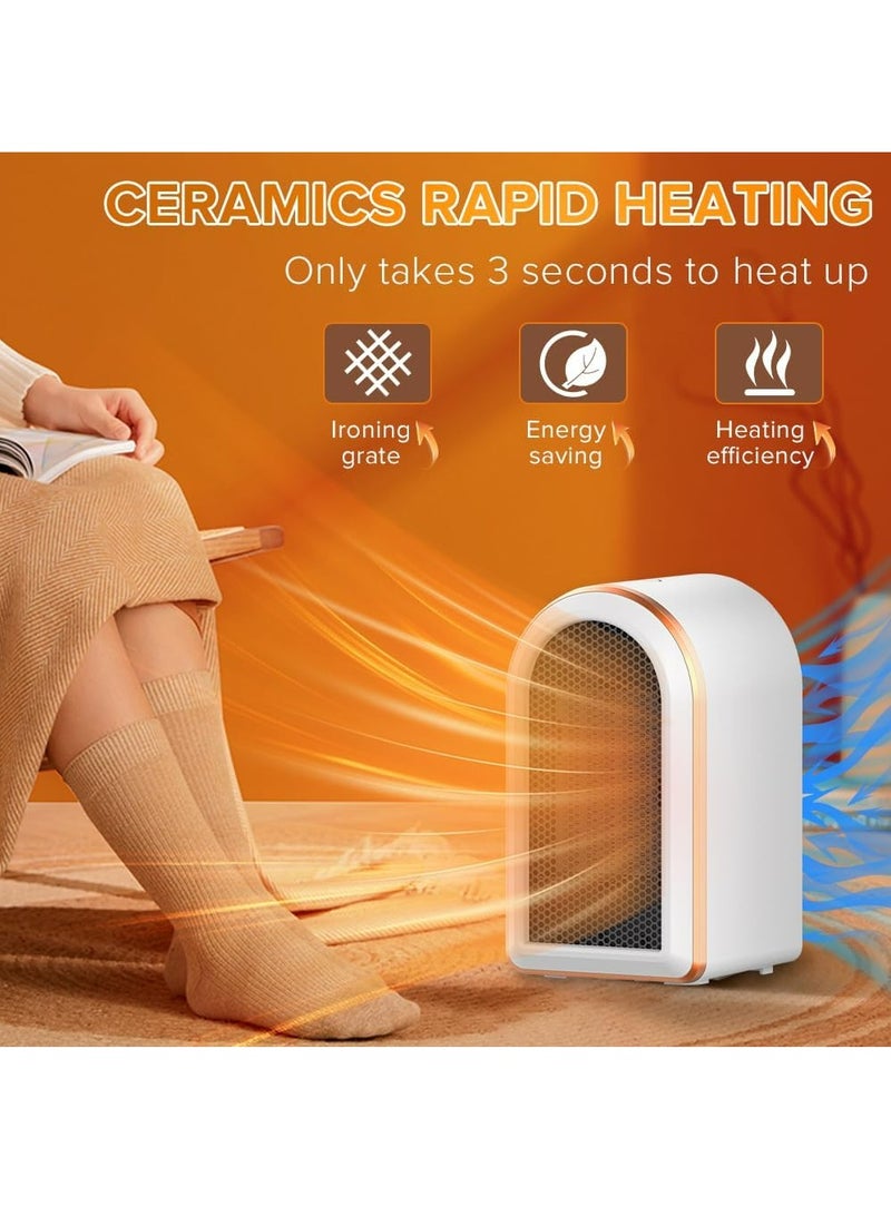 Joyelink Electric Fan Heater,Electric Heater,Compact Small Warmer, Thermostat Fast Heating Ultra Quiet Small Safe Space Heater for Office Home Room - Image 3
