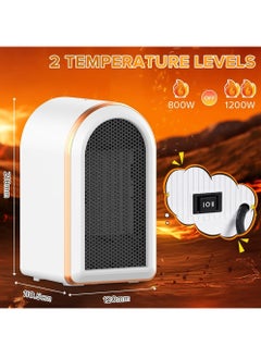 Joyelink Electric Fan Heater, 1200W Electric Heater,Compact Small Warmer, Thermostat Fast Heating Ultra Quiet Small Safe Space Heater for Office Home Room  - Image 2
