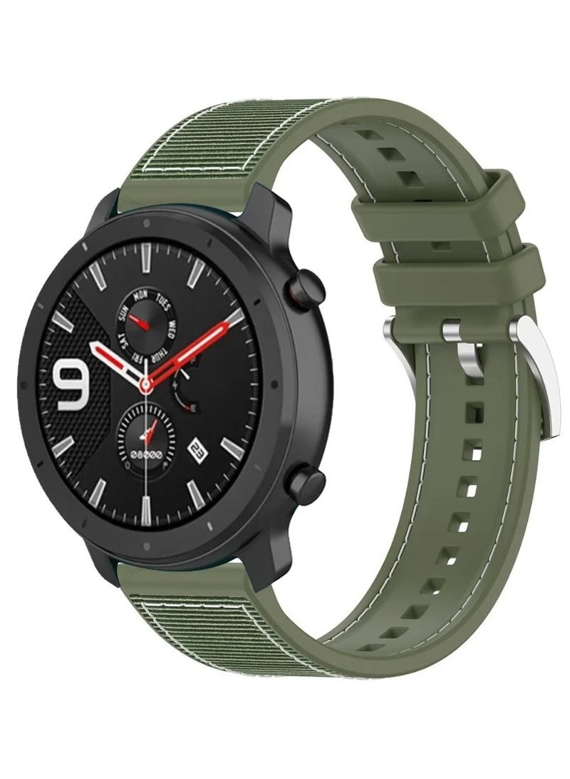 Silicone Sport Band 22MM Compatible with Samsung galaxy watch 3 45mm /watch 46mm/Gear S3/Huawei watch GT3 46MM/GT2E/GT2 Pro/GT2 46MM/Amazfit GTR 2/3/3 Pro/GTR4 (Green) - Image 2