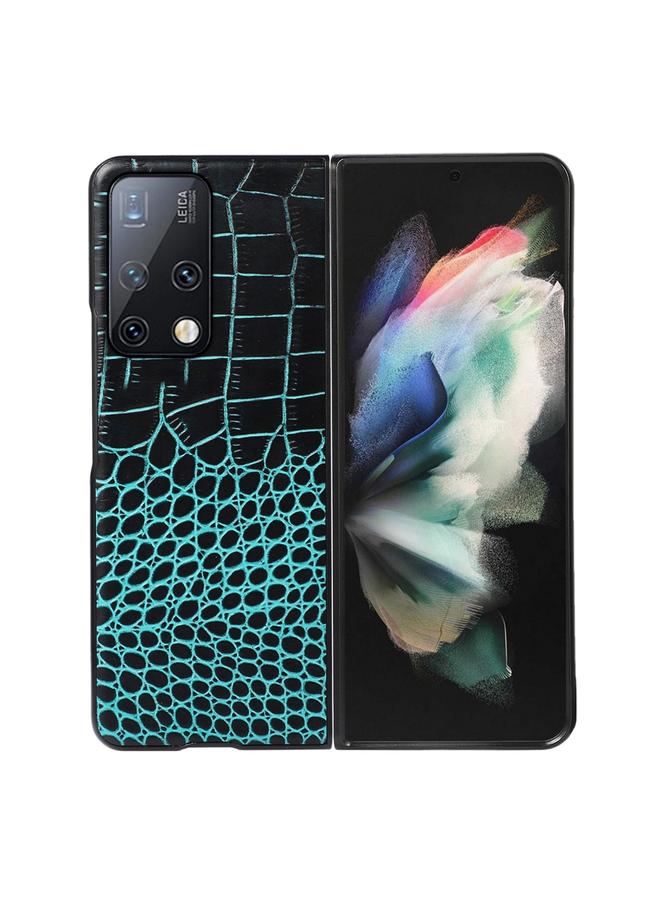 زبون جراب لهاتف Huawei Mate X2 مصنوع من جلد التمساح بطبقة علوية من جلد البقر - Image 1
