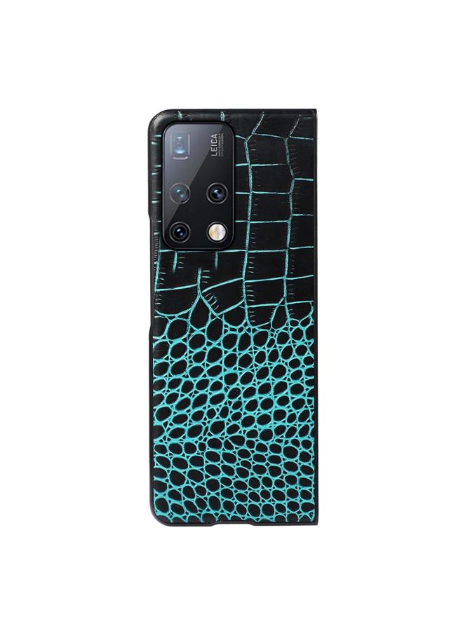 زبون جراب لهاتف Huawei Mate X2 مصنوع من جلد التمساح بطبقة علوية من جلد البقر - Image 2