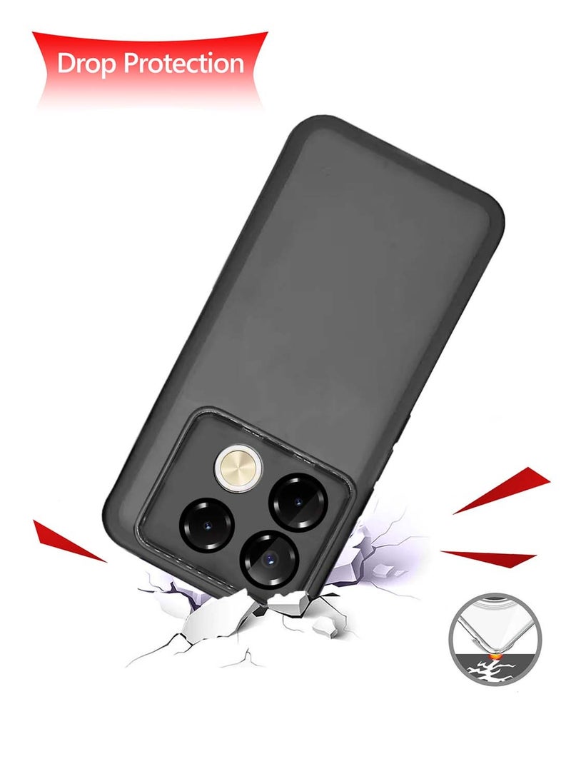 دبليو تيك انفينيكس نوت 40 5G 2024 هاتف ناعم شفاف TPU سيليكون فائق النحافة أنيق مطلي بالكهرباء غطاء خلفي للكاميرا - أسود - Image 3