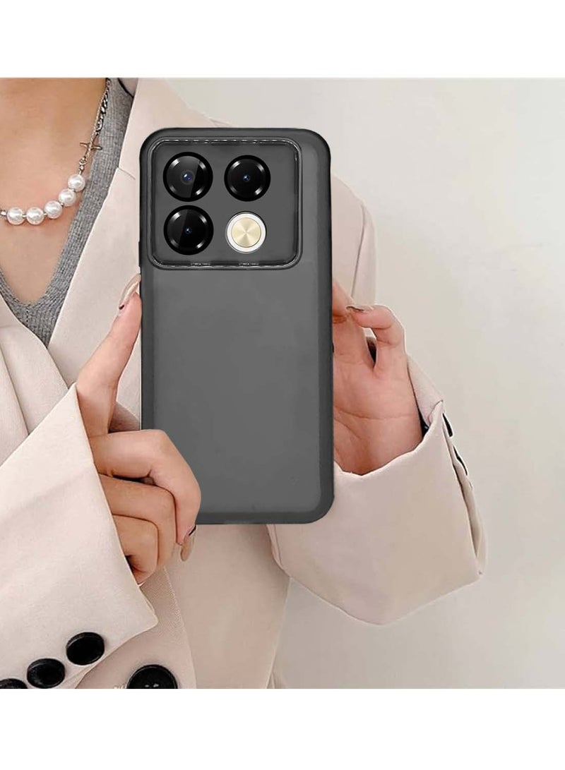 دبليو تيك انفينيكس نوت 40 5G 2024 هاتف ناعم شفاف TPU سيليكون فائق النحافة أنيق مطلي بالكهرباء غطاء خلفي للكاميرا - أسود - Image 4