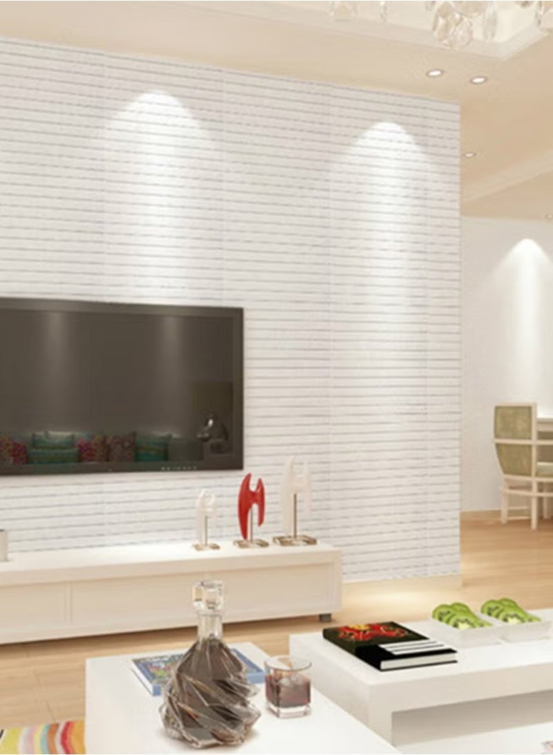 ملصقات حائطية زخرفية زخرفية ثلاثية الأبعاد مصنوعة من البولي فينيل كلورايد بيضاء 60 × 30 سنتيمتر - Image 2